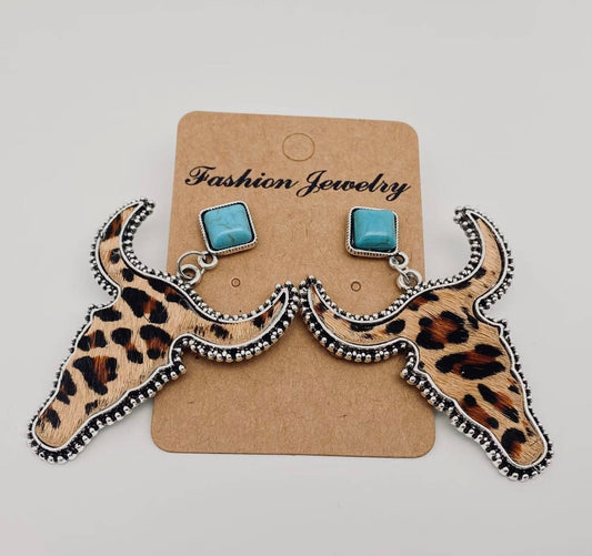 Rhinestone Cheetah Earrings