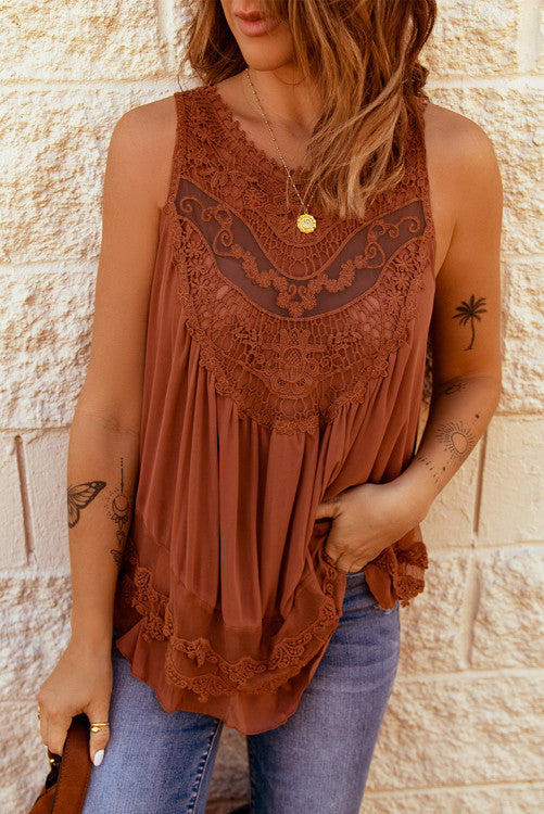 Rust Lace Top